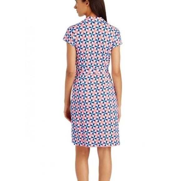 EUC J. McLaughlin for Dillards Geometric Print Short Sleeve Wrap Dress Size XL - Picture 3 of 4